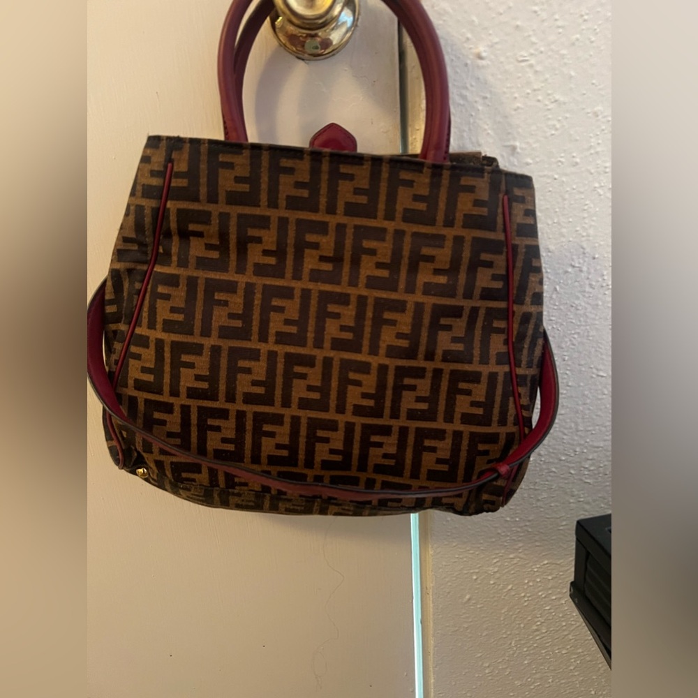 Authentic FENDI Zucca Print Canvas medium shoulder bag